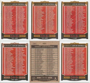 2015-16 OPC O-Pee-Chee Unmarked Checklist Regular Set (6) - Picture 1 of 1