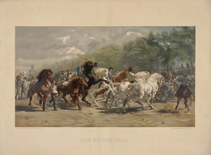 ROSA BONHEUR Ultra Rare Antique Late 19thC - 1899 Chromolithograph THE HORSE FAIR - Bild 1 von 1