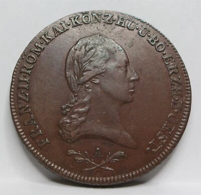 AUSTRIA Hungría Imperio 6 Crucero 1800 A XF+ Viena César Francisco Cobre #A58 Foto 1 de 4