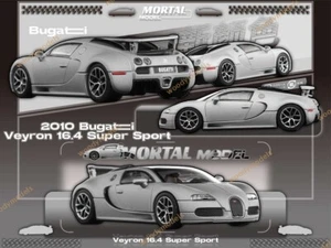 1:64 Mortal Bugatti Veyron Super Sport Car Models Diecast Toys Metallic Two-Tone - Picture 1 of 12