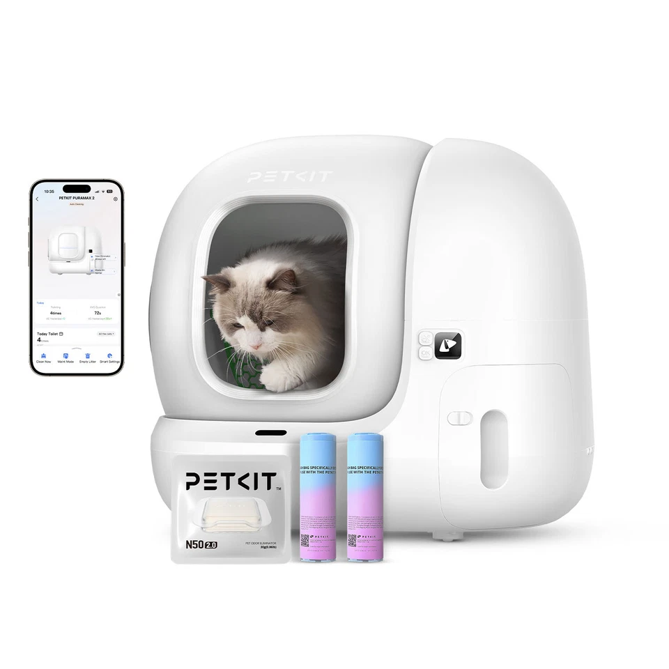 PETKIT Pura Max 2 Selbstreinigende Katzentoilette, 76L Katzenklo App-Steuerung - Bild 1 von 4