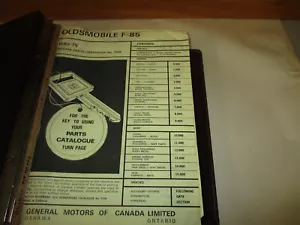 1964 to 1975 Oldsmobile F85 Master Parts Catalog #753A (11-74) GM OMEGA 1973-75 - Picture 1 of 12