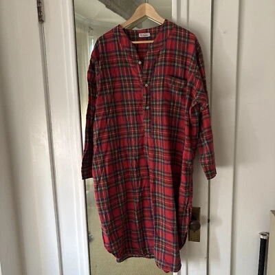 复古 Talbots 90 年代红色格子法兰绒睡衣女式 M/L 码 — 第 1/4 张图片