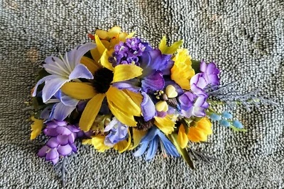 Pinza de pelo de metal multicolor con flores de 4" para todas las ocasiones accesorios para piezas de cabello  Foto 1 de 4