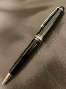 Montblanc Meisterstuck 164 Classic Ballpoint Pen Black&Gold From Japan - Picture 1 of 5