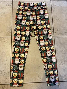EUC NWOT? Girls Size 16 Justice Leggings Holiday Christmas Tree Elf Santa - Picture 1 of 5