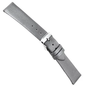18mm Milano Silver Tone Satin over Genuine Leather Ladies Watch Band 19780 - Picture 1 of 5