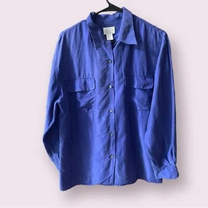 VTG Moda Intl(Victoria's Secret) button downwashed silk oversized - Picture 1 of 5