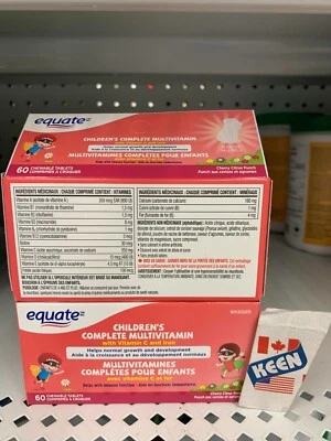 Equate Children’s Complete Multivitamin w/ Vitamin C and Iron 60s,Exp:2026JL08 - Image 1 of 4