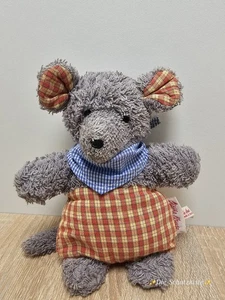 Käthe Kruse Kuscheltier Maus 🐭 rot gelb kariert *Vintage* ca 18cm - Bild 1 von 6