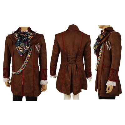 Alice In Cosplay Wonderland Johnny Depp 疯帽子服装 时尚礼服外套 男式 — 第 1/4 张图片