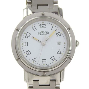 HERMES Clipper Uhren CL3.410 whiteDial Edelstahl Quarz Analog Dis... - Bild 1 von 8