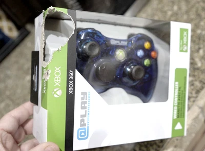 NEW*Microsoft Xbox 360 @ At Play Gamepad Wired Clear MIDNIGHT BLUE Controller - Image 1 of 4