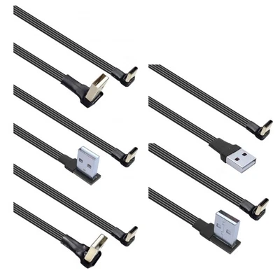 Cavo USB Flat Type C ad Angolato Sinistro, Destro, Su e Giù Supporto 480Mbps 10W - Immagine 1 di 4