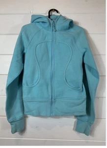 Lululemon Scuba Hoodie mit durchgehendem Reißverschluss Größe 6 aquablau mit Kapuze - Bild 1 von 4