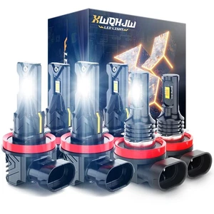 ⭐6x H11 H11 LED Headlight Bulb High Low Beam & H11 Fog Light 6500K 10000LM Combo - Picture 1 of 11