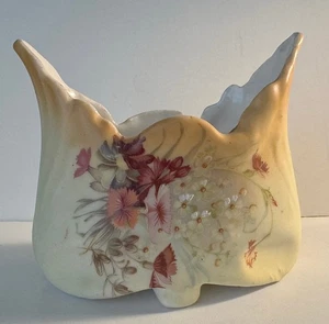 Vintage Floral Porcelain Vase - Unusual Shape - No Brand - Picture 1 of 4