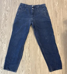 Vintage Guess Jeans Mens 34x32 Narrow Tapered Leg Black Denim USA Grunge Y2K - Picture 1 of 8