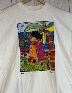 Vintage 80s 1987 Kiki Suarez Feminist Art The Embrace Graphic T-Shirt Size XXL - Bild 1 von 9