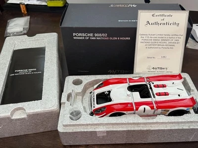 1/18 AUTOart Signature Porsche 908/02 Watkins Glen 1969 ganador Redman Siffert #1 Foto 1 de 4