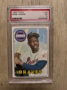 1969 Topps #100 HANK AARON - PSA 5 - Picture 1 of 2