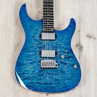 Mayones Aquila Elite S 6 Guitar, 4A Quilted Maple Top, Lagoon Burst Gloss