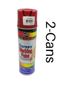 Zwei 17 Unzen Dosen Aervoe 201 rot Vermessungsmarkierungsfarbe #811 - Bild 1 von 1