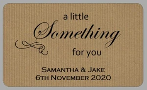 A Little Something for You Stickers Personalised Imitation Kraft Favour Labels - Picture 1 of 1