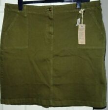 Denim Cotton Green Skirts for Women