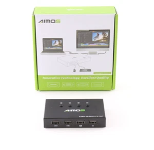 NUEVO Aimos 4 puertos USB Switcher con USB 2.0 4x USB tipo B AM-404K, B07T2J57GY - Imagen 1 de 8
