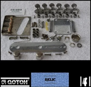 Fender/Gotoh In Tune Aged/Relic Chrome Telecaster Body Hardware Set w Tuner 5130 - Bild 1 von 6
