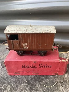 HORNBY O GAUGE R164 LMS BROWN 10T GOODS BRAKE VAN 1663 BOXED - Picture 1 of 7