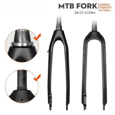 26 27.5 29in MTB Carbon Rigid Fork 9x100mm Straight/Tapered Tube Front Forks - Image 1 of 4