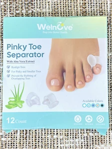 Gel Toe Separator,12 Pk,Pinky Toe Spacers,Aloe Vera Extract Infused Silic.*READ* - Picture 1 of 2