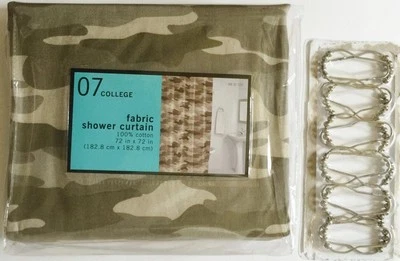 Cortina de ducha de baño camuflaje camuflaje caza exterior algodón 72 x 72 NUEVO Foto 1 de 3