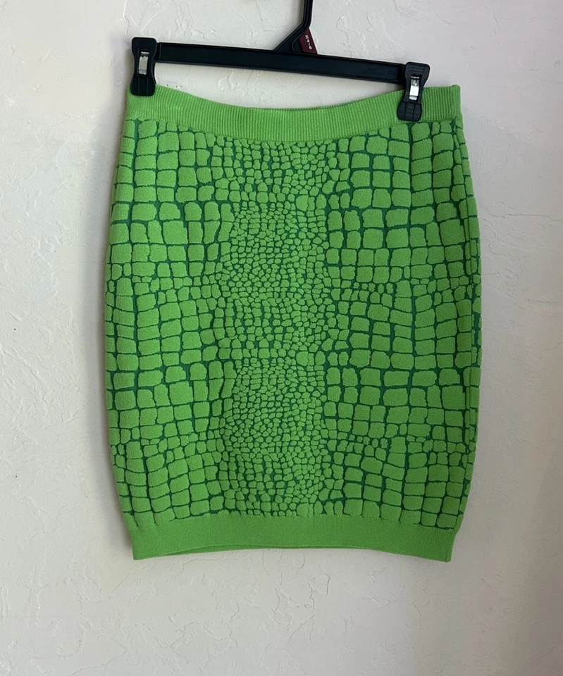Vintage Y2K Moschino Cheap And Chic Knit Mini Skirt Crocodile 8 Italy Designer - Image 1 of 4