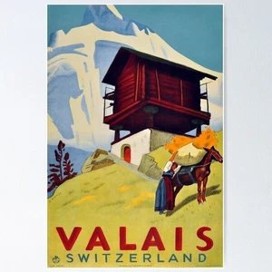 ¡NUEVO! Póster de esquí Best Design Valais, Suiza - Imagen 1 de 1