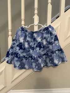 Lands End Girls Tiered Skort, 100% Cotton, Blue Galaxy Tie-Dye, Size 8 (Medium) - Picture 1 of 5