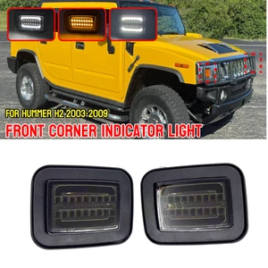 2X For 2003-2009 Hummer H2 Front Corner LED Indicator Lights Turn Signal Lamp - Picture 1 of 10