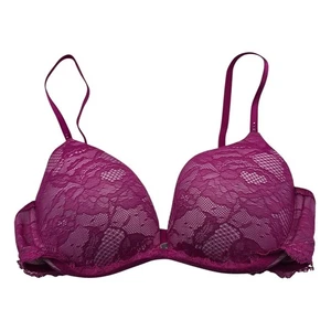 Victorias Secret Womens Sz 34C Biofit Push Up Bra Purple Lace - Picture 1 of 5