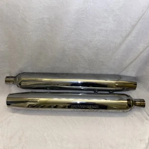 MINT Harley Davidson 07-08 OEM Chrome Touring Mufflers #65846-07 / 65538-07 - Picture 1 of 5