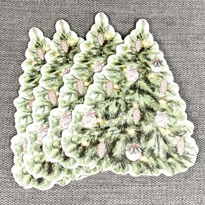 Cork Christmas Placemats Set of 8 Tree Table Decorations Place Settings Mats - Picture 1 of 8
