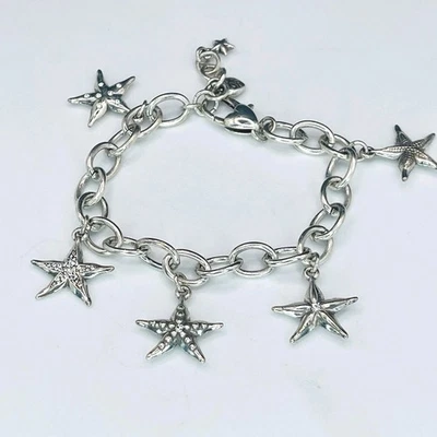 "Brazalete Brighton Sea Star Charm tono plata estrella de mar náutica colgante 7""" Foto 1 de 4