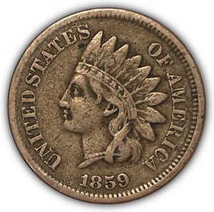 1859 Indian Head Cent sehr schöne Münze #23909 - Bild 1 von 3
