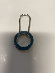 COACH  Light Blue  Enamel Pinch Lock  Keychain  /  Purse Charm - Picture 1 of 7