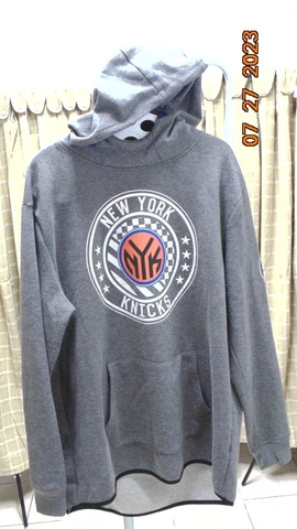 NEW YORK KNICKS NBA Hoodie Sweatshirt Soft Cotton Blend Pullover Gray Men L Cover