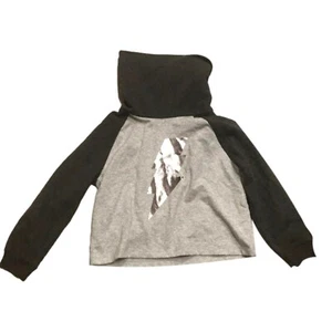 NWT Crazy 8 Girls Size 2T Sweatshirt Gray Metallic Lightning Bolt Design - Picture 1 of 3
