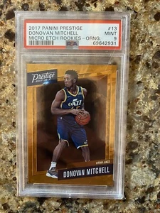 2017 Prestige Micro Etch Orange Donovan Mitchell Rookie RC PSA 9 Cavaliers - Picture 1 of 1