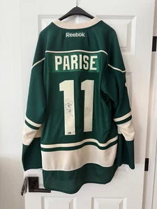 Zach Parise MN Wild Signed Reebok Jersey Green XXL - Picture 1 of 5