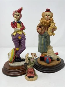 Circus Clown Figurines Leonardo Collection & Regency Fine Arts 9in Tall (2+1) - Foto 1 di 7